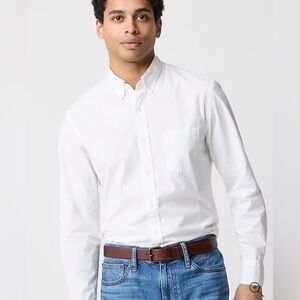J. Crew Mens White Tall Flex Causal Button Down